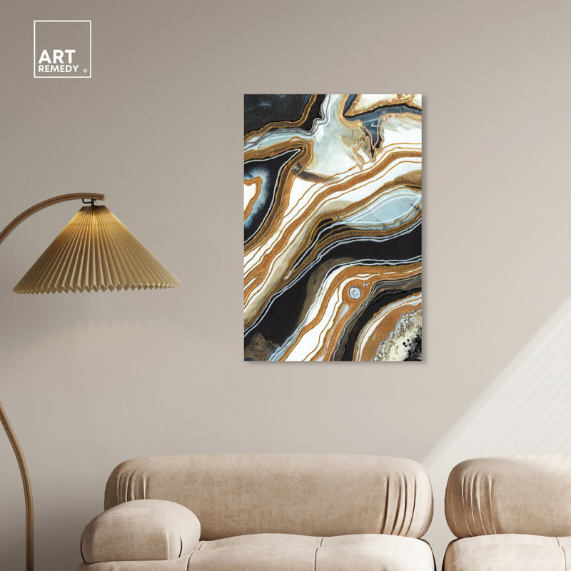 Black and Gold I, Wrapped Canvas, 36" H x 24" W