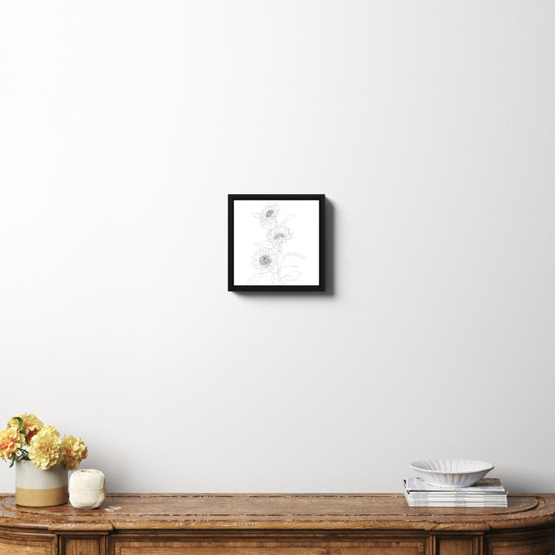 «Sunflower Line Sami» par Nadja, Toile encadrée noire, Non, H 12 po x l 12 po x P 2 po