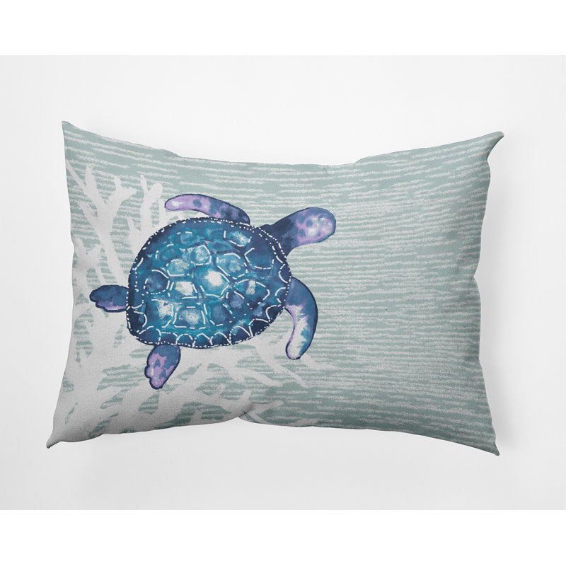 Coussin réversible Beach Holiday, Imprimé animal turquoise