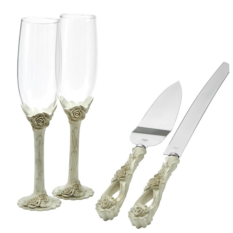 Rustic Wedding Cake Knife And Server Set Stainless Steel Cake