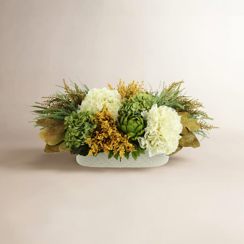 Polysilk Hydrangea Arrangement in Pot
