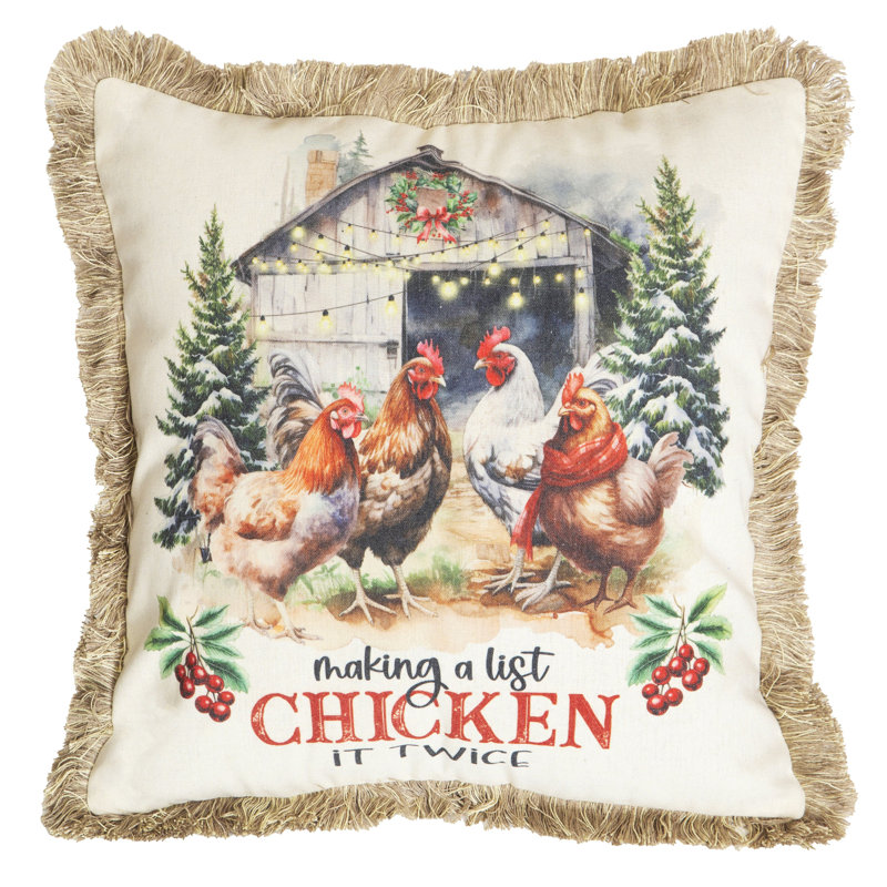 Coussin Chicken It Twice 18 x 18