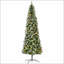 Arbre de Noël artificiel enneigé 9 pi avec branches réalistes, 460 lumières DEL, pommes de pin, baies rouges et 1298 pointes-1904453543