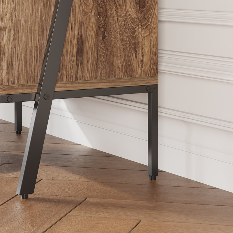 Buffet avec 2 portes grillagées, Chêne
