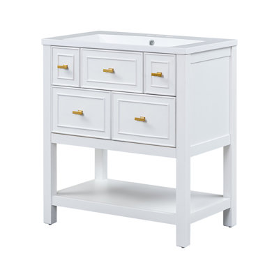Ensemble de meuble-lavabo simple avec 5 tiroirs