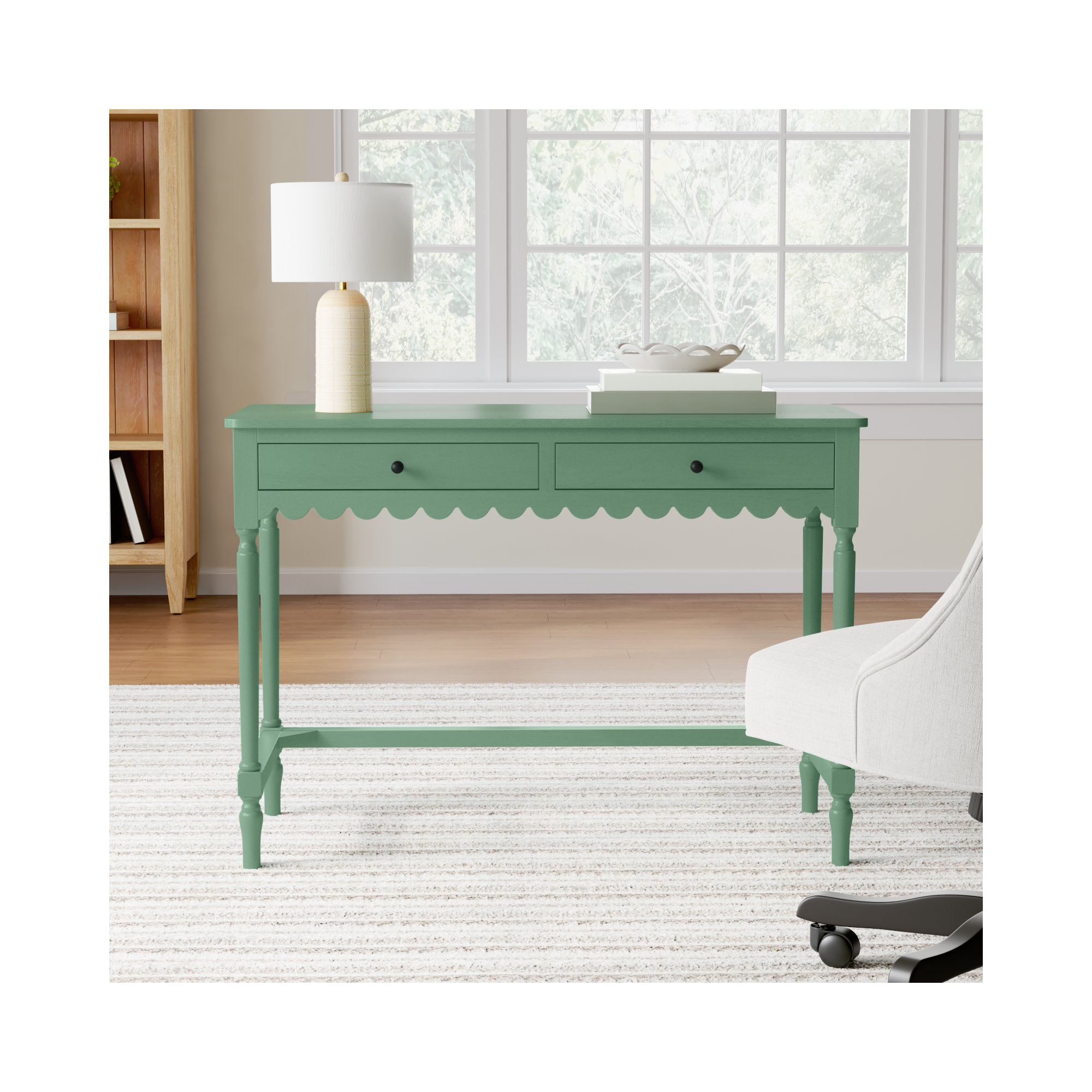 Branden 2 Drawer Desk, Sage Green