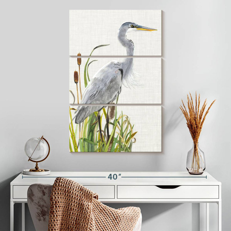 Waterbirds And Cattails I, H 32" x l 20"