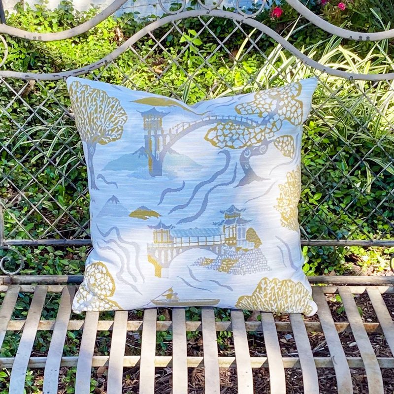 Pagoda Square Indoor/Outdoor Pillow Cover & Insert