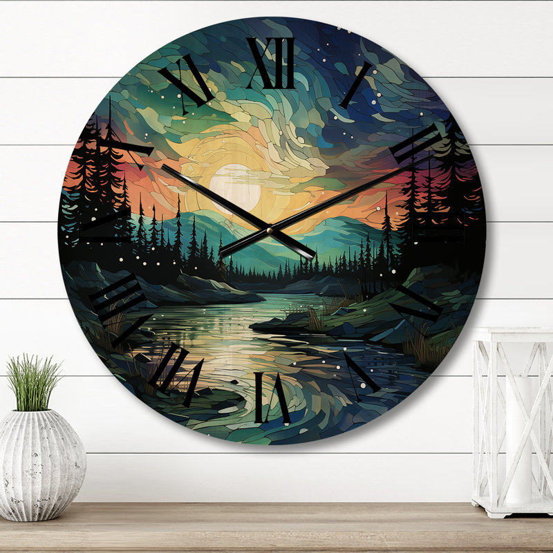 Horloge murale en bois massif Minicus, Moyenne