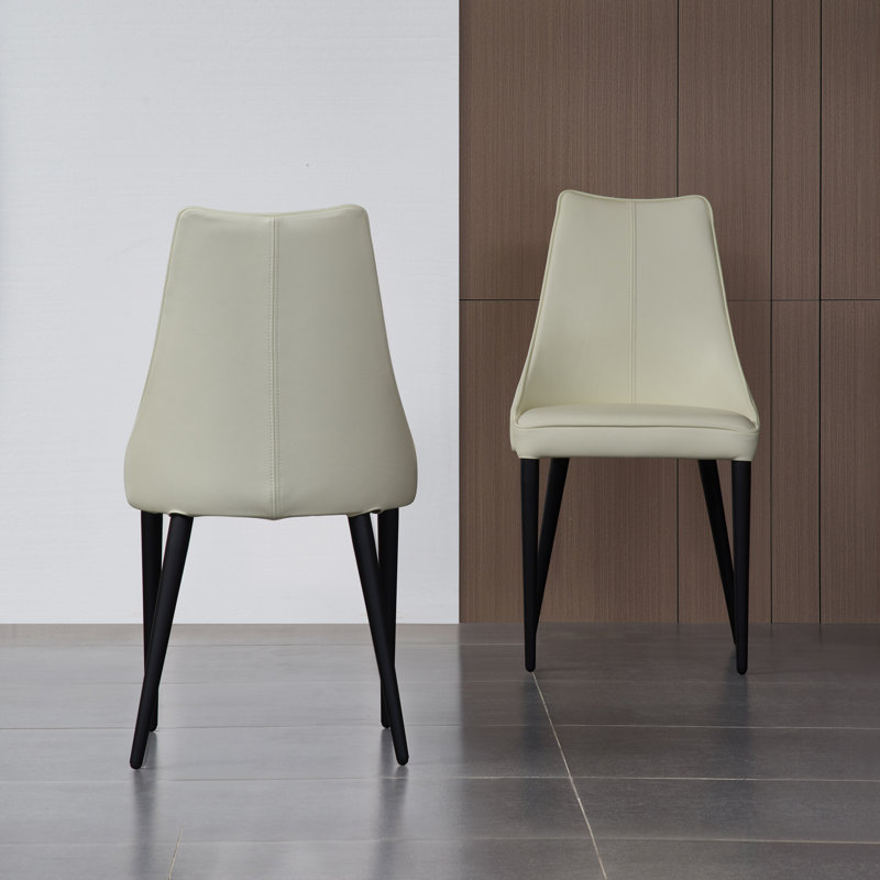 Leather Upholstered Dining Chair, White