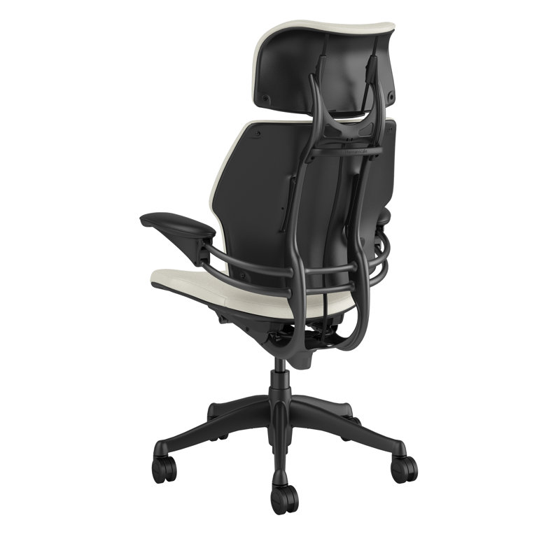 Freedom Headrest Task Chair Genuine Leather, Glacier