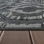 Tapis d'extérieur gris foncé avec motif d'ornement marocain moderne pour patio-976814712
