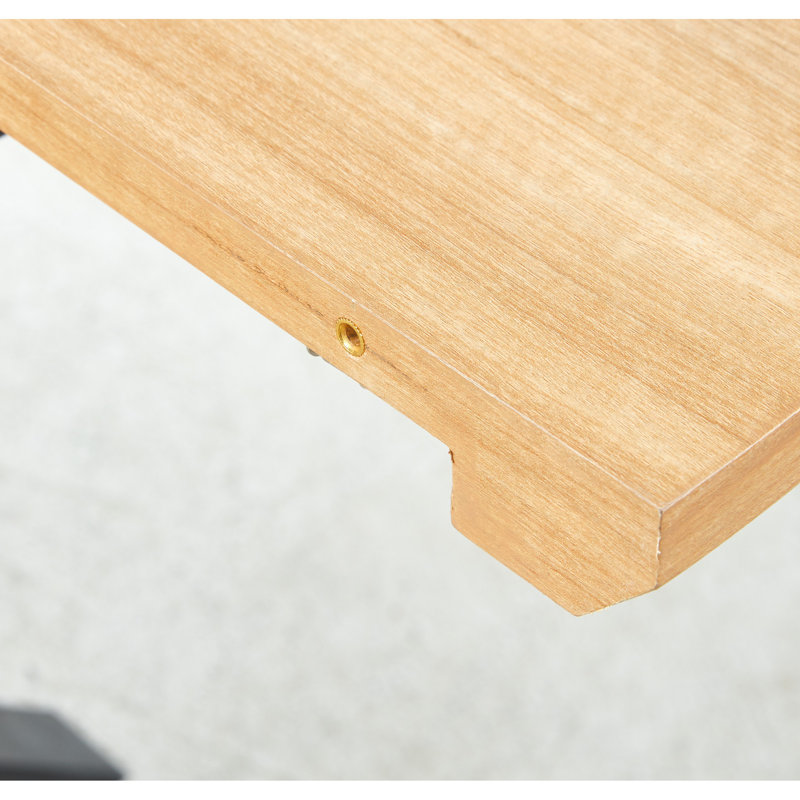 Top Extendable Coffee And Office Table With Stout Metal Legs, 120/160X120x75cm, Oak Hue, Thought - Through Design Legs For Multiple Indoor Settings, Colored Style, Simple Setup Process