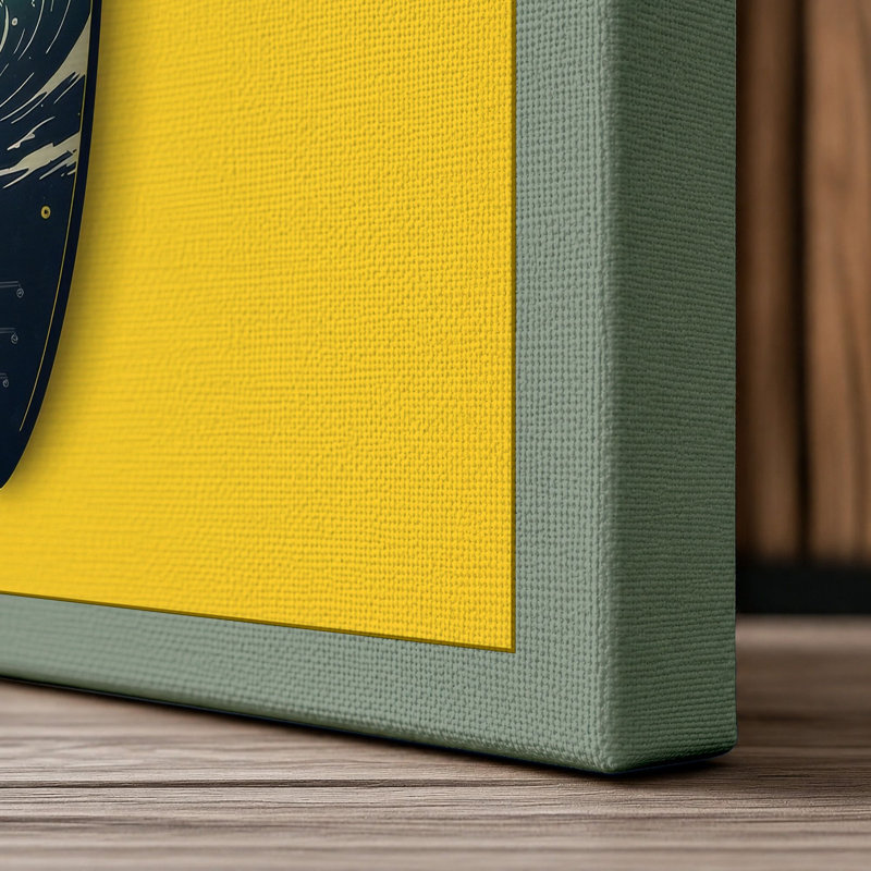 Tropical Surfboard Coastal - Wrapped Canvas, Sage Border, 30x20 - 76.2 x 50.8 cm