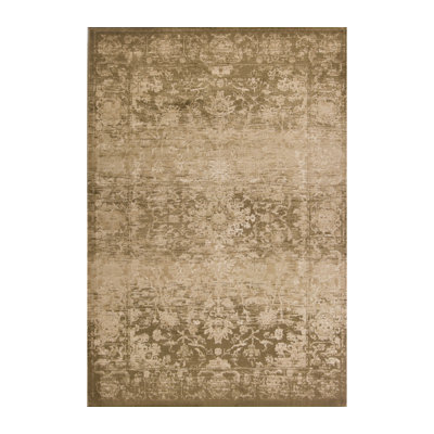 3' X 5' Beige Polypropylene Area Rug
