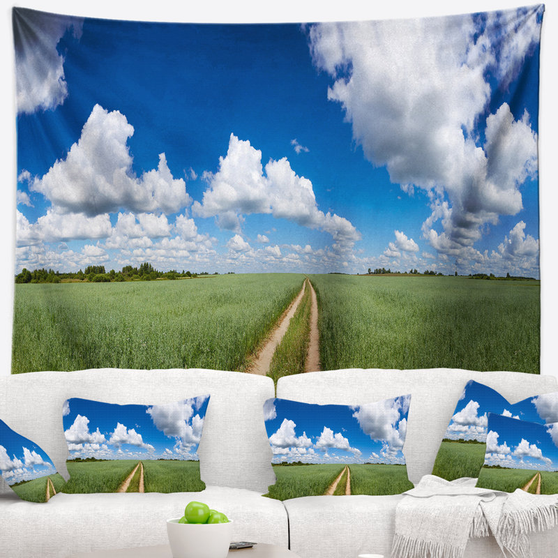 Tapisserie de soleil avec chemin en polyester avec des accessoires de suspension de soleil inclus, H 68 po x l 80 po