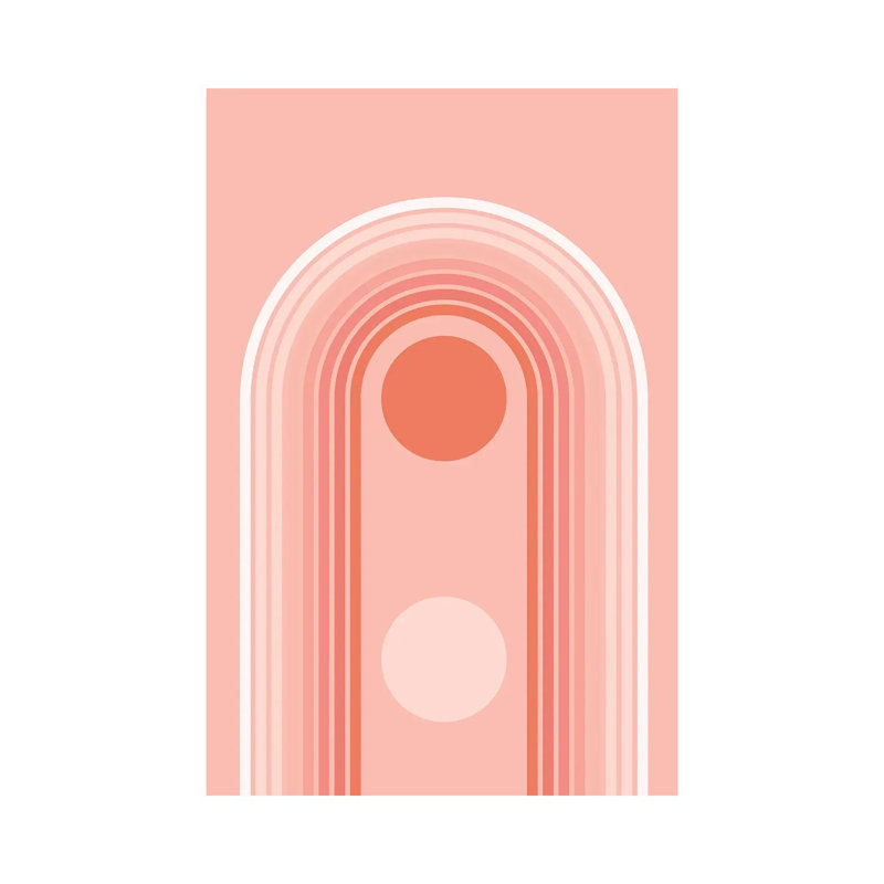 «Pastel Pink Mid Century Nesting Rainbow» par - Toile tendue, H 40 po x l 26 po x P 1,5 po