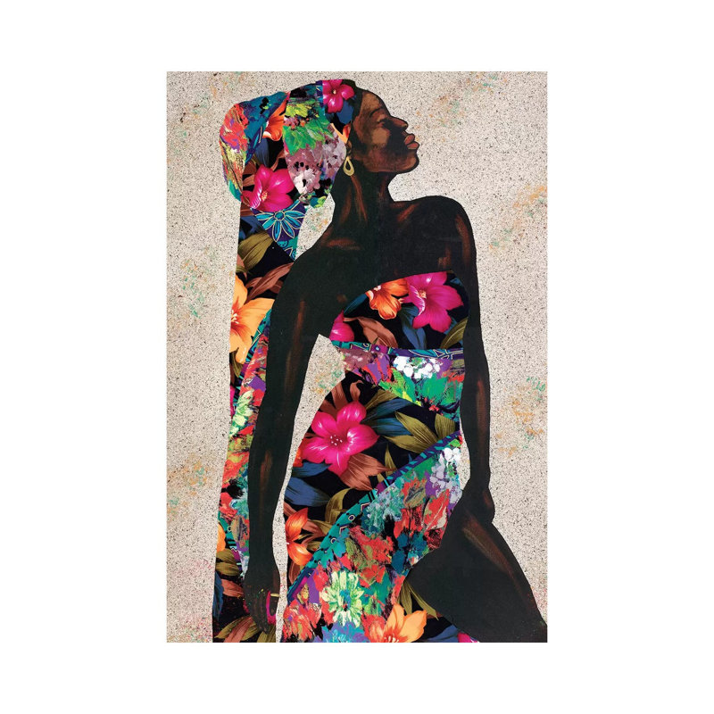 « Woman Strong I » par Alonzo Saunders-impression d’art graphique, Toile tendue, Pas de tapis, H 26 po x l 18 po x 1,5 po