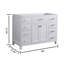 Base de meuble-lavabo simple 48 po seulement en blanc