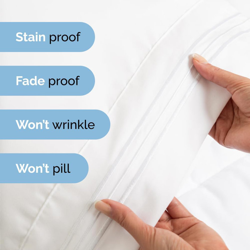 6 Piece Sheet Set, Soft Cooling Bed Sheets, Breathable & Wrinkle Free, Hotel Luxury Bedding, White