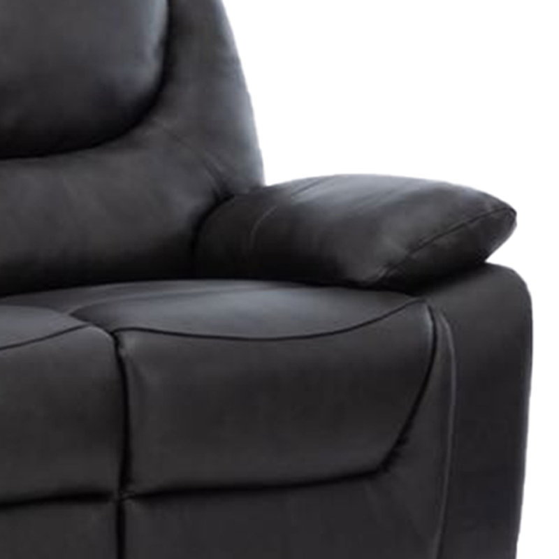 Candeloro Upholstered 60.5'' Reclining Loveseat, Charcoal Leather Match