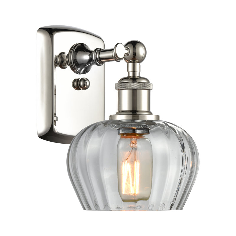Patrina Armed Sconce, Incandescent, Clear, Polished Nickel
