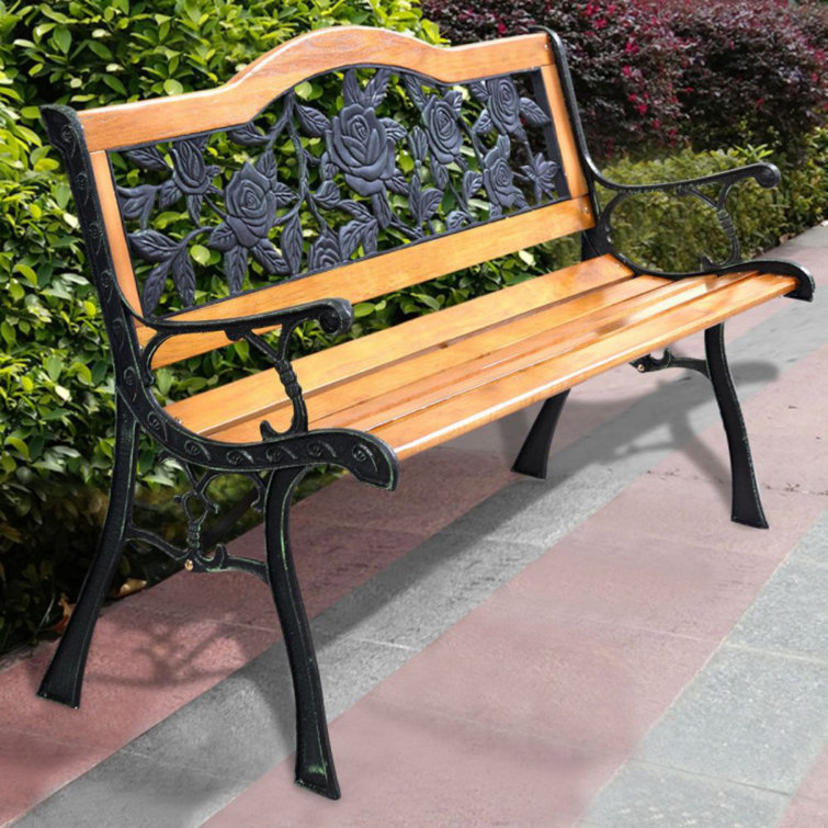 Harwell Metal/Solid Wood Outdoor Bench
