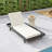 Lounge Chaise Set, Space Available On One Side, Acacia Solid Wood In Black With Lounge Cushion (Triple Fold)-1181597400-1181597403