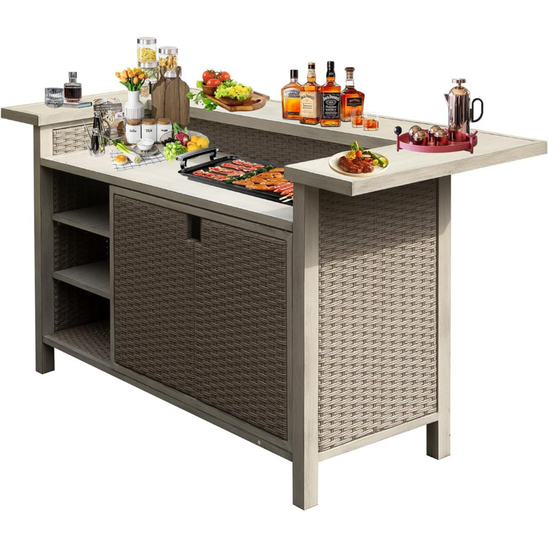 Spacious Patio Bar Sets With All-weather Aluminum, Farmhouse Style For Indoor And Outdoor