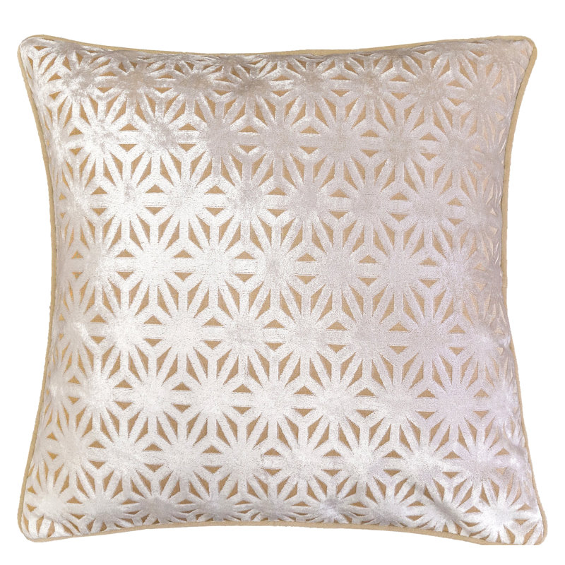  Cut Velvet Throw Pillow Cover & Insert, Gold