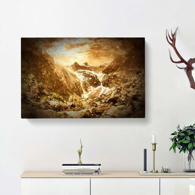 Golden Mountain Valley - Wrapped Canvas Painting