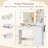 Lumina Makeup Vanity Desk and Stool Set with LED Lighted Mirror & Power Outlet & 3 Drawers, 1 Cabinets