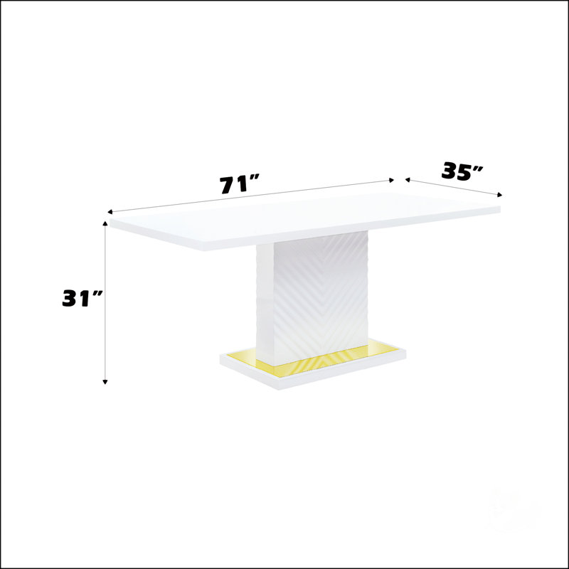 White High Gloss Finish Dining Table