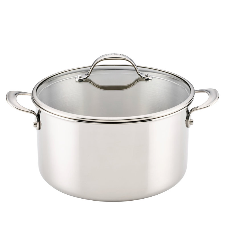 Vanderpump By Anolon Tri-Ply Clad Stainless Stockpot with Lid, 8-Quart, Stainless Steel