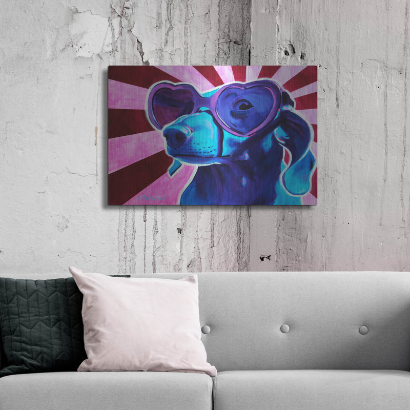 «Dachshund - Puppy Love» par Dawg Painter, H 24 po x l 36 po