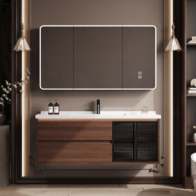 Chinese style retro simple bathroom cabinet.