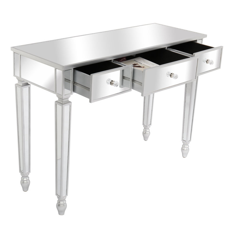 Console à miroir avec trois tiroirs