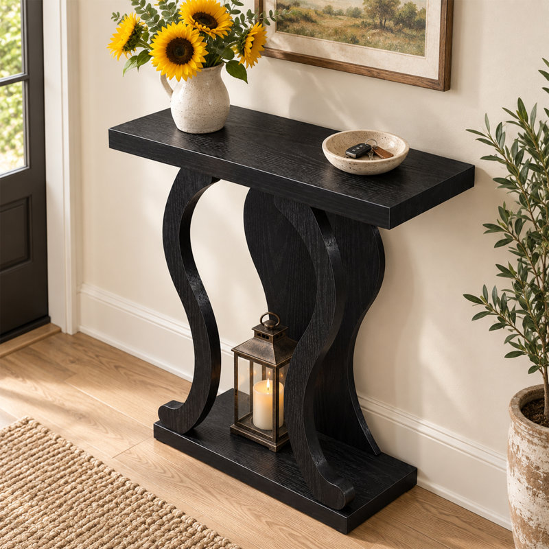 Console de 31,5 po Hubbert, Noir, H 34 po x l 31,5 po x P 11,5 po