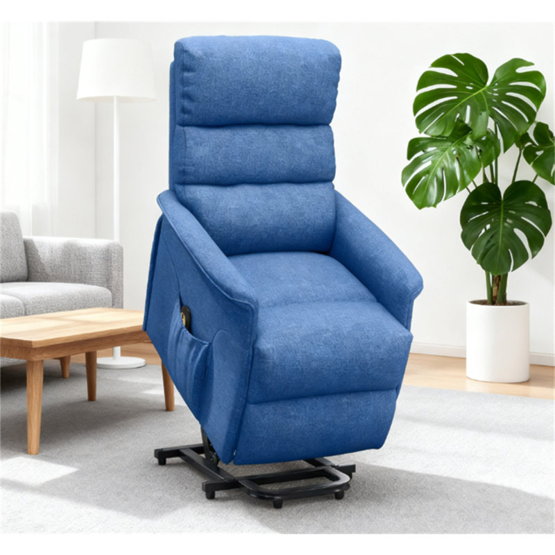 Electric Lift Recliner Chair With Remote Control, Blue