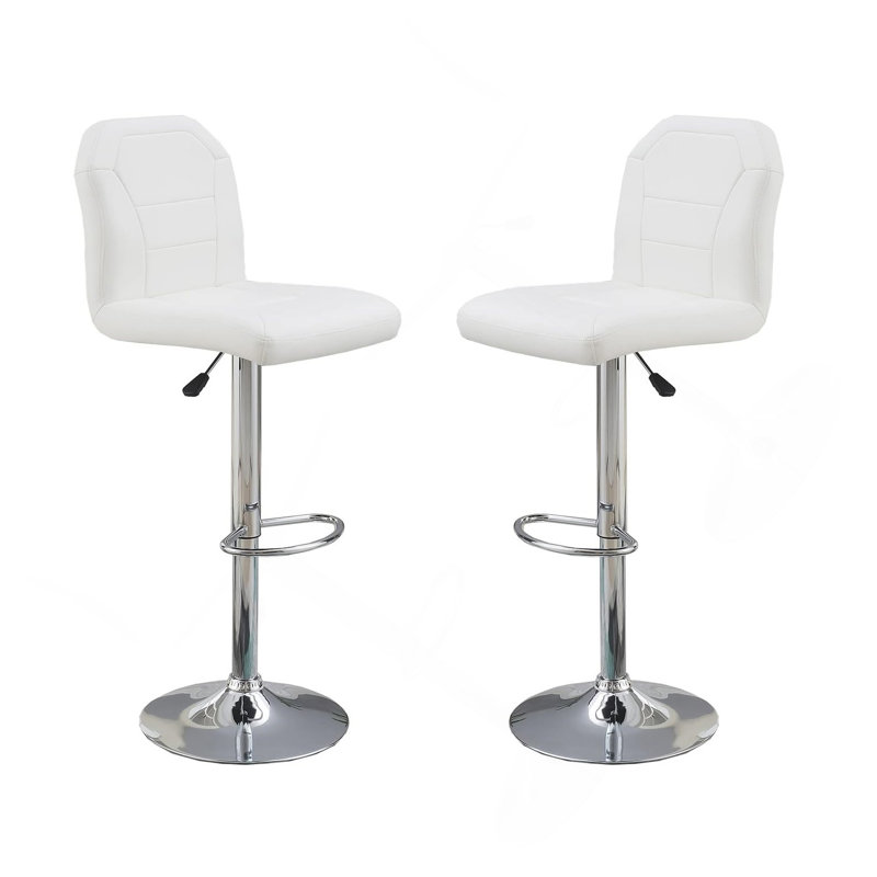 Tabouret de bar en similicuir, Blanc, 2