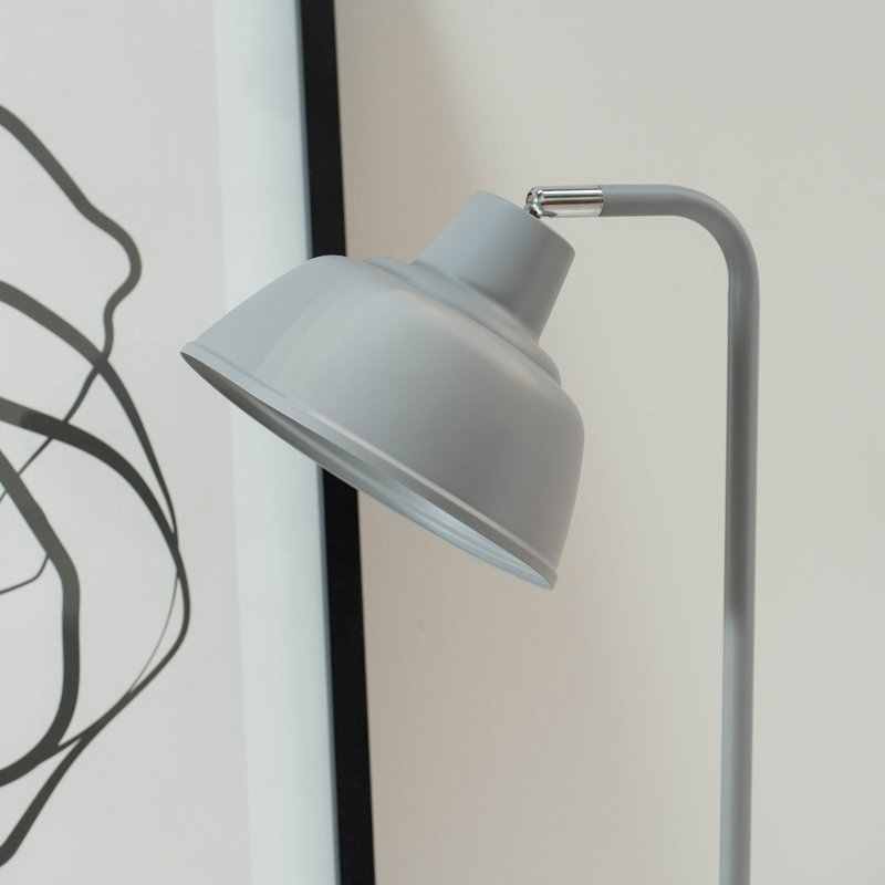 Rhyan Metal Table Lamp, Grey, No