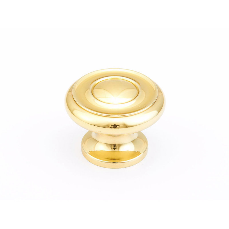 Traditional Round Knob, Polished Brass