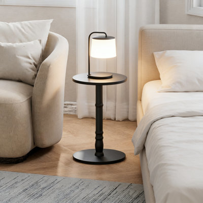 Set Of 2 Round Side Tables, Solid Wood Pillar Accent Tables With Scratch-Resistant Top For Living Room, Bedroom, Sofa Or Office, Easy Tool-Free Assembly