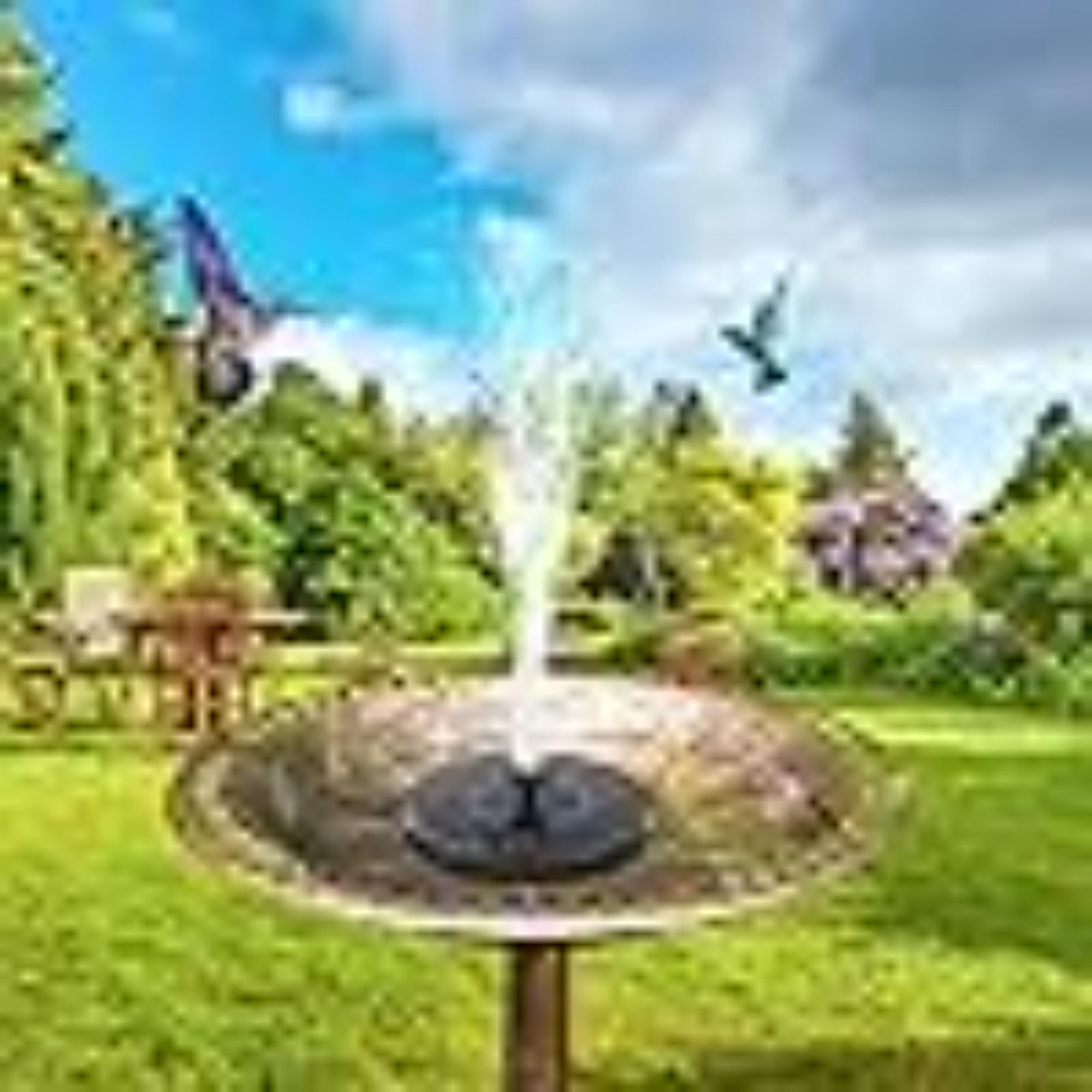 Arlmont & Co. 1W Solar Bird Bath Fountain Pump, Solar Fountain With 6