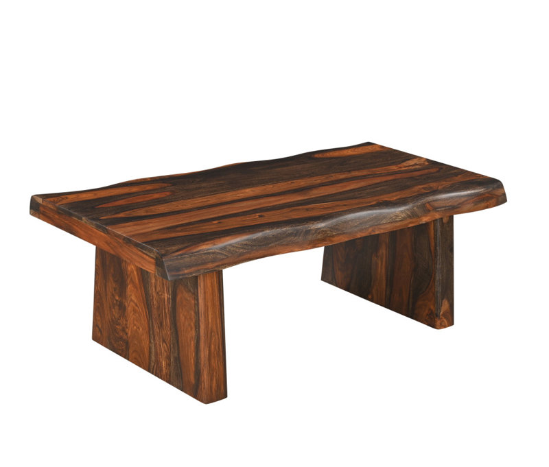 51" Dark Brown Solid Wood Sled Coffee Table