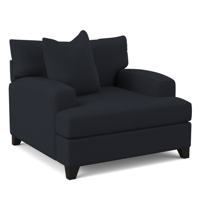 Fauteuil en polyester l 48 po Zani, Velours Bella Lagoon Performance