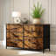 5 Chest of Drawer 100cm W Double Dresser, Rustic Industrial, Bedroom Furniture