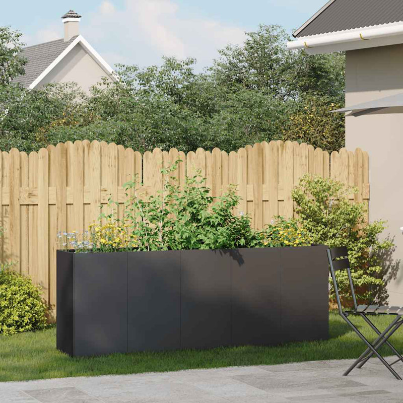 Metal Planter Box, 31.50" H x 78.74" W x 15.75" D, Black