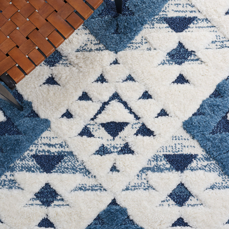 Imraan Tassel Shag Performance Geometric Rug, Runner 2'3" x 16'