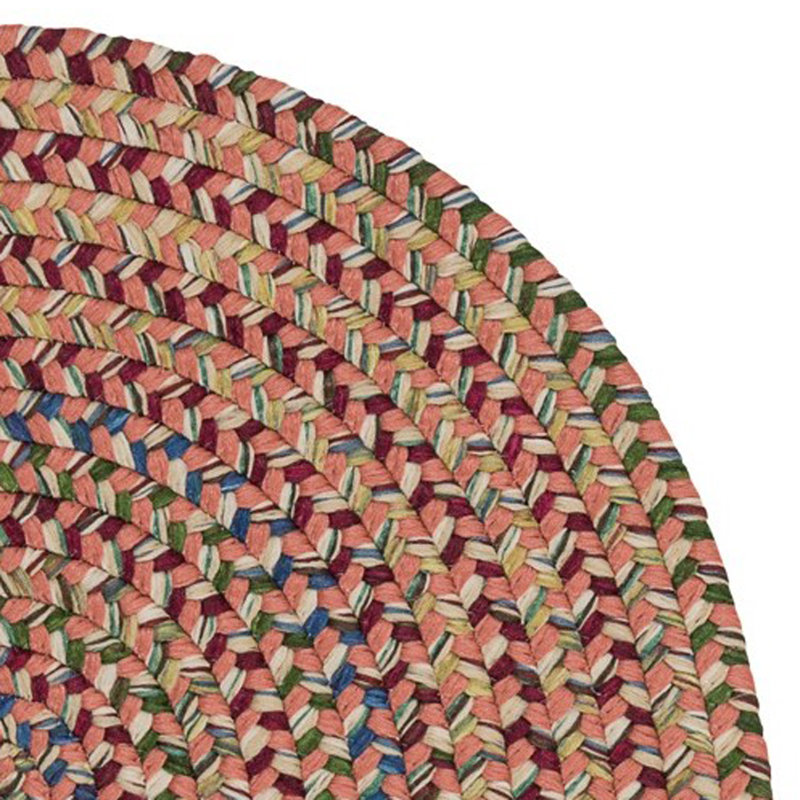Tapis rouge / rose / vert Dollman, Rond 8 pi